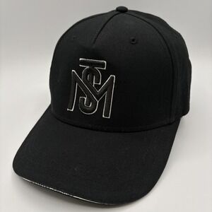 Monastery Couture Hat Logo Strap Back One Size Black Adjustable Baseball Cap Men